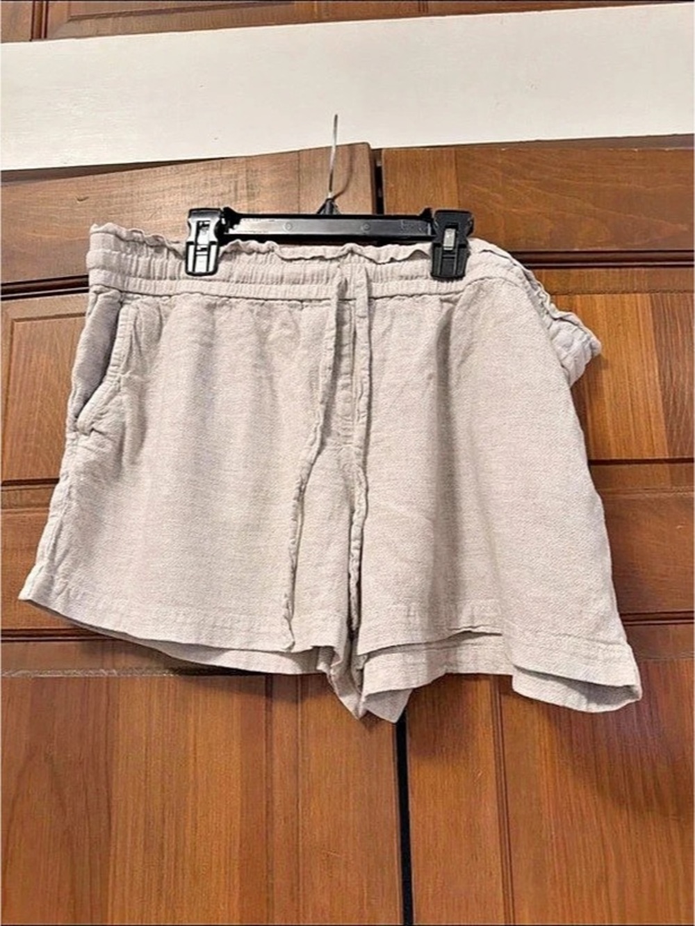 LOFT Linen High Waist Shorts in Gray XL Like New